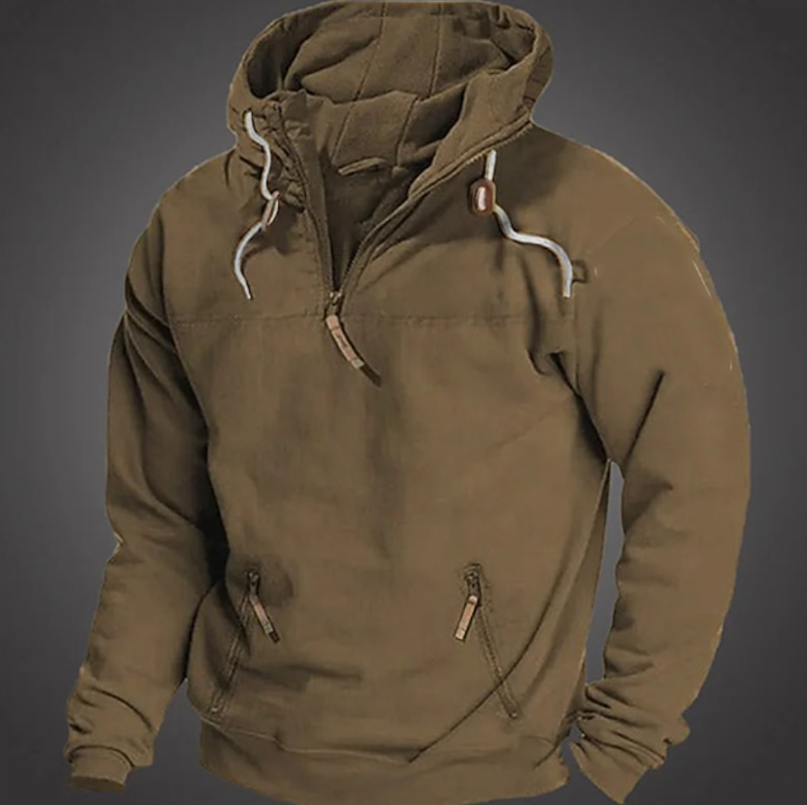 Herren Hoodie Pullover Warmer Halbzipp Reißverschluss Taschen - Eveloria