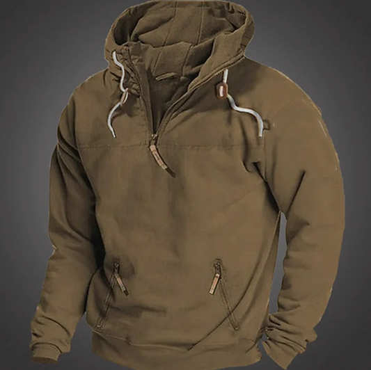 Herren Hoodie Pullover Warmer Halbzipp Reißverschluss Taschen - Eveloria