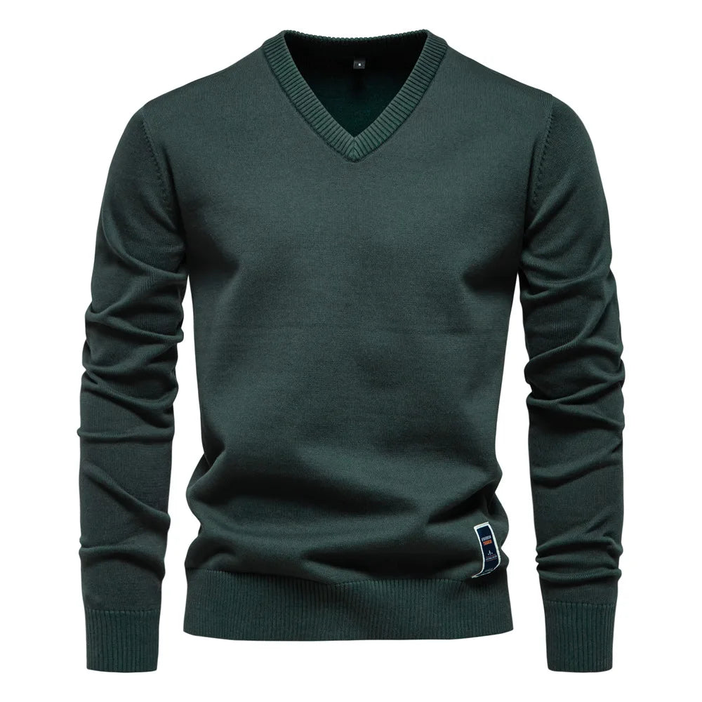 Männer Langarm-Strickpullover V-Ausschnitt Klassisch Lässig - Eveloria