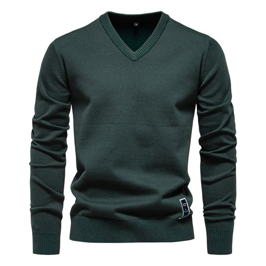 Männer Langarm-Strickpullover V-Ausschnitt Klassisch Lässig - Eveloria