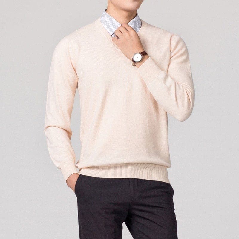 Herren Pullover V-Ausschnitt Klassisch Schlicht - Eveloria