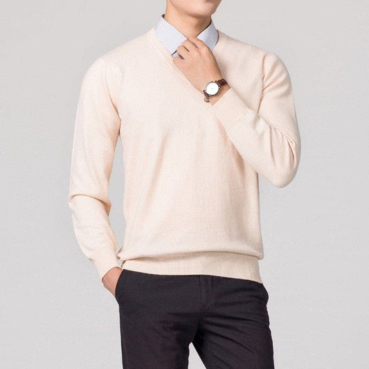 Herren Pullover V-Ausschnitt Klassisch Schlicht - Eveloria