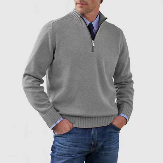 Herren Pullover Halb-Reißverschluss Lockere Passform Gestrickt - Eveloria