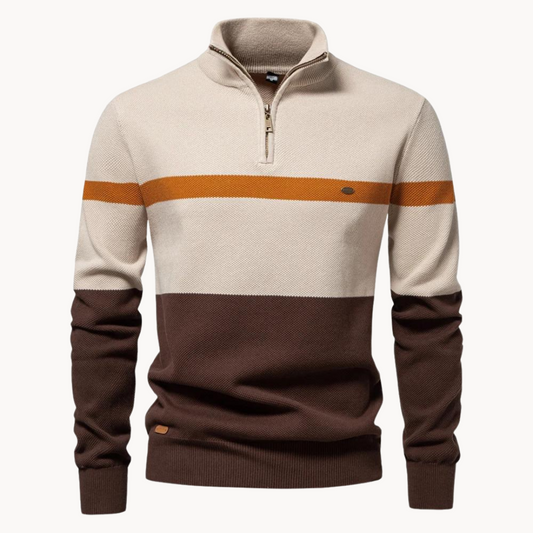 Herren Pullover Halb-Reißverschluss Gestrickt Viertelzipp - Eveloria