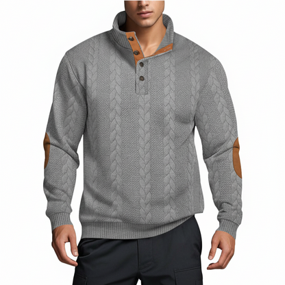 Herren Strickpullover Hoher Kragen Muster