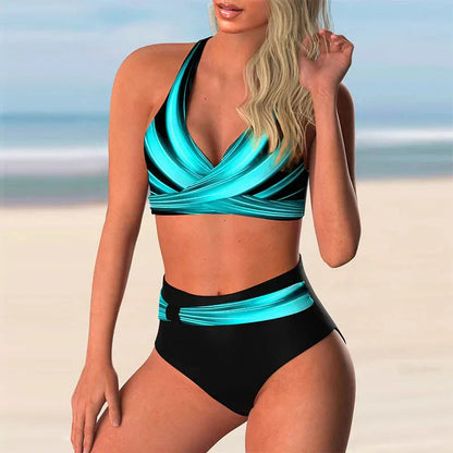 Eveloria Damen Push-Up Halter-Bikini-Set Hoher Taille - Eveloria