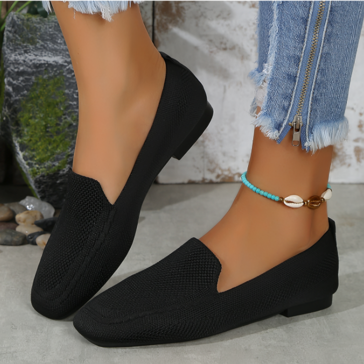 Eveloria Damen Flache Loafer Schuhe Leder