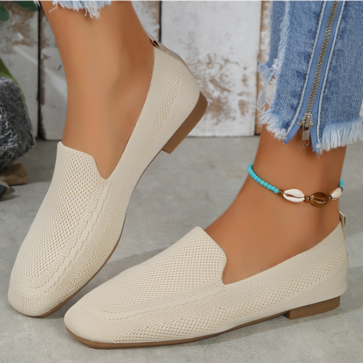 Eveloria Damen Flache Loafer Schuhe Leder