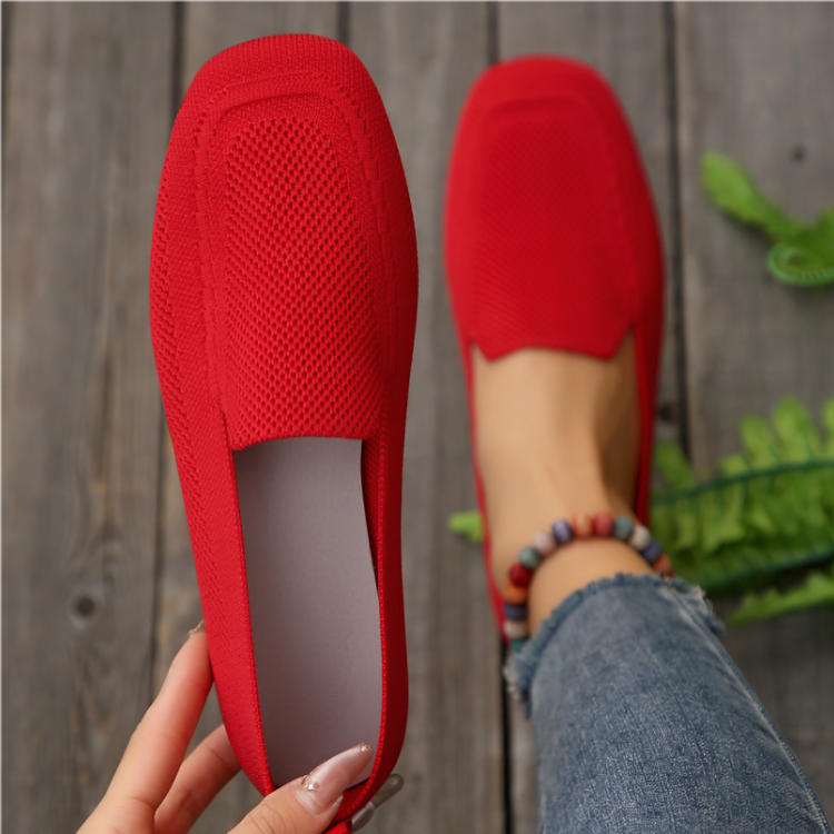 Eveloria Damen Flache Loafer Schuhe Leder