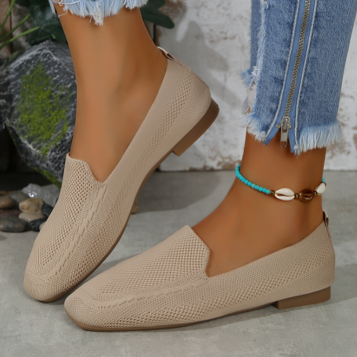 Eveloria Damen Flache Loafer Schuhe Leder