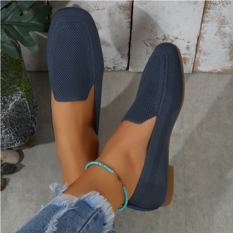 Eveloria Damen Flache Loafer Schuhe Leder