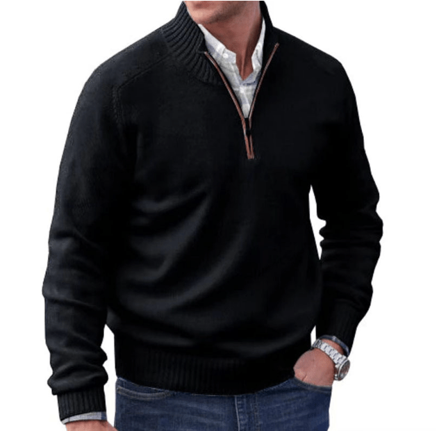 Männer Fleecejacke Mit Reißverschluss Teddyhoodie Warm Quarterzip - Eveloria