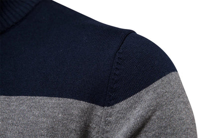 Quarter Zip Pullover - Gestreifter Strickpullover mit Viertel-Reißverschluss für Männer-Chaps Herrenmode