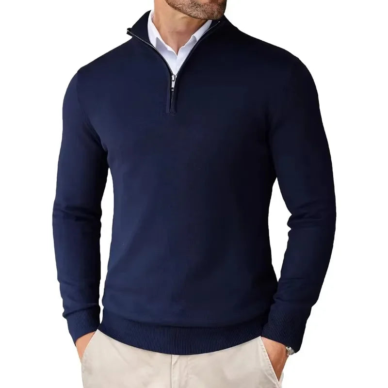 Quarter-Zip-Pullover – Strickpullover mit halbem Reißverschluss für Herren-Chaps Herrenmode