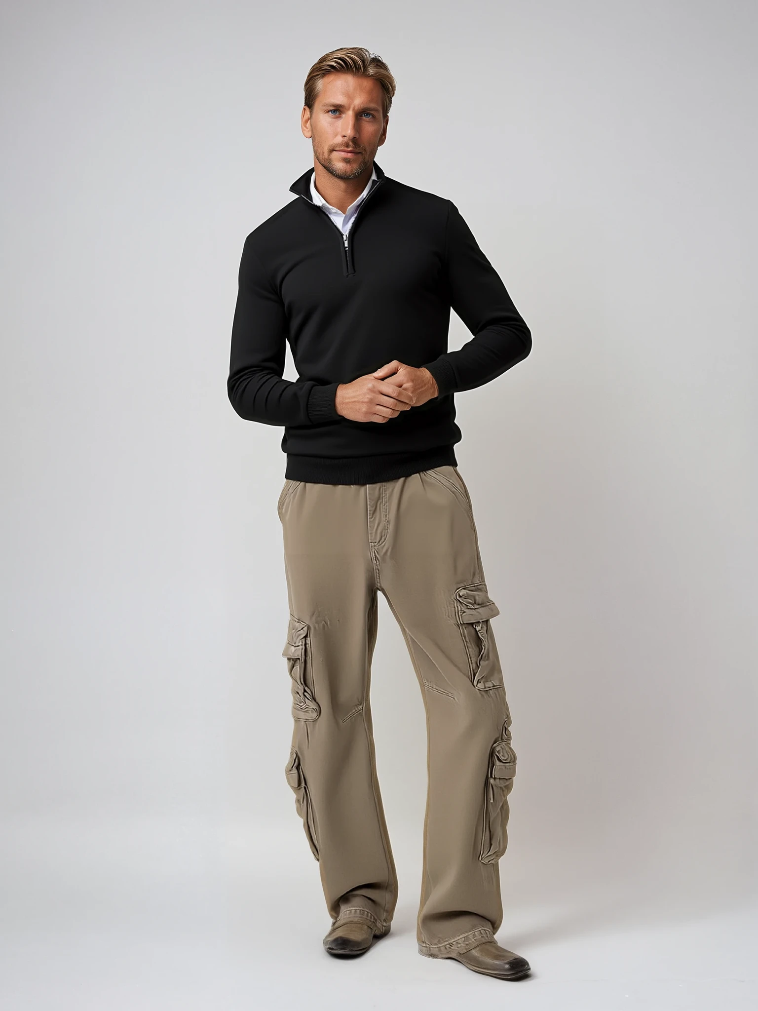 Herren Strickpullover Halbzipper - Eveloria