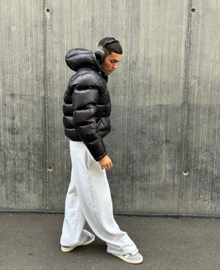 Eveloria Herren Winterjacke Gesteppt Mit Kapuze Sherpa-Futter