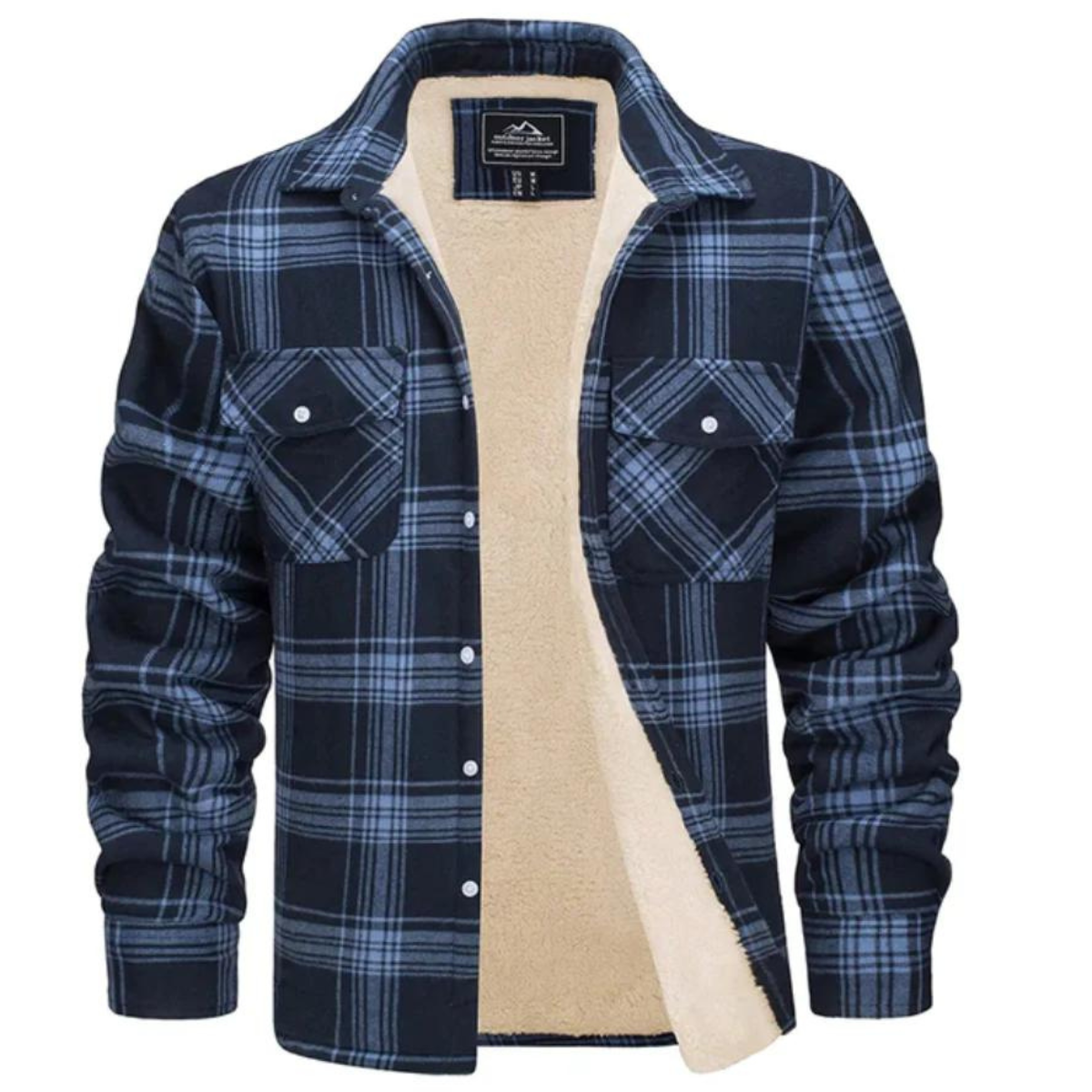 Herren Fleecejacke Kariert Warm