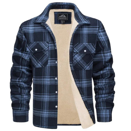 Herren Fleecejacke Kariert Warm