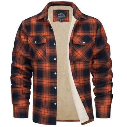 Herren Fleecejacke Kariert Warm