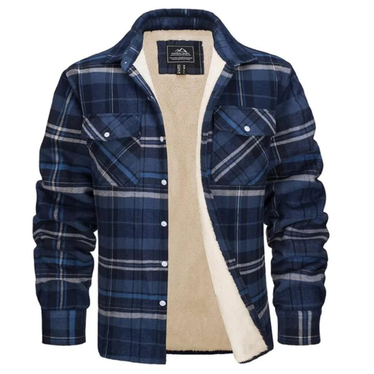 Herren Fleecejacke Kariert Warm