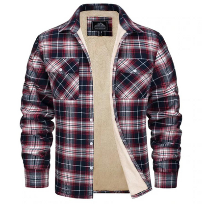 Herren Fleecejacke Kariert Warm