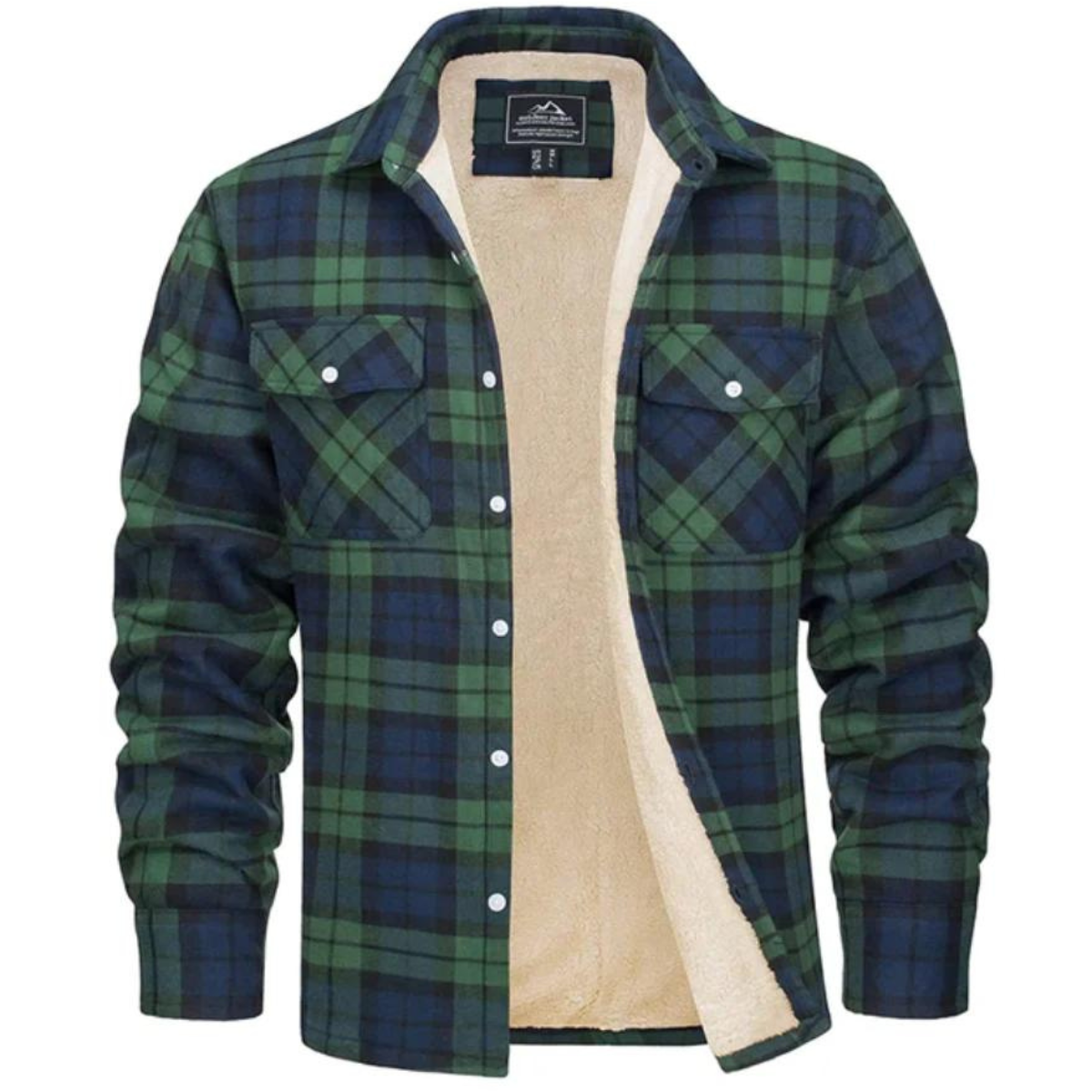 Herren Fleecejacke Kariert Warm