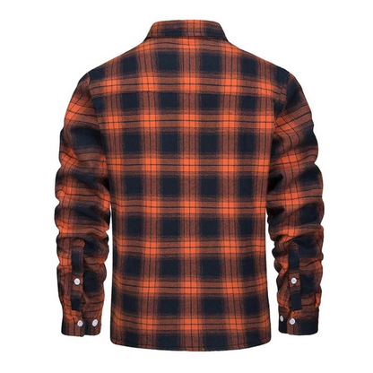 Herren Fleecejacke Kariert Warm Schwarz - Eveloria