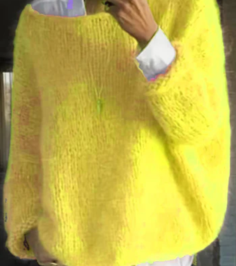 Damen Oversize Strickpullover Lang