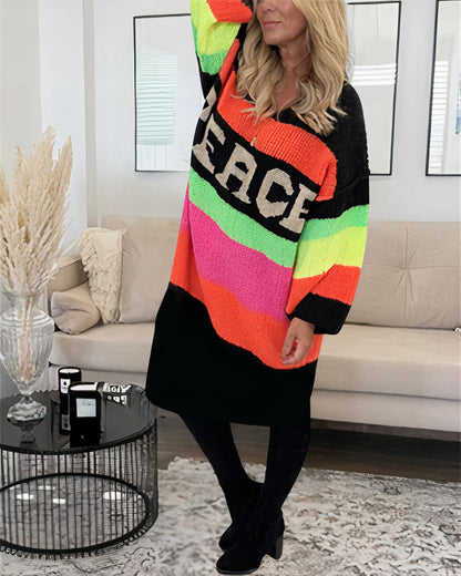 Eveloria Damen Pullover Regenbogenfarben