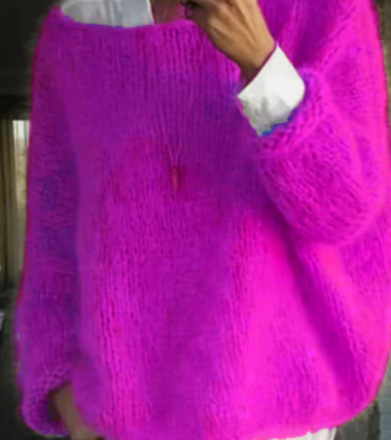 Damen Oversize Strickpullover Weich Gemütlich