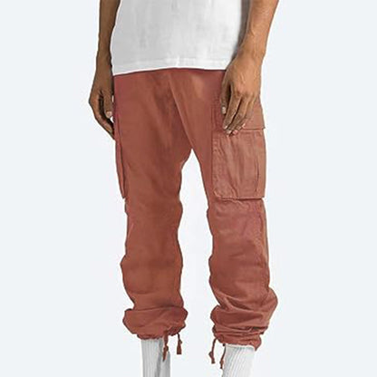Herren Cargo Hose Weit Bein Kordelzug Mehrere Taschen