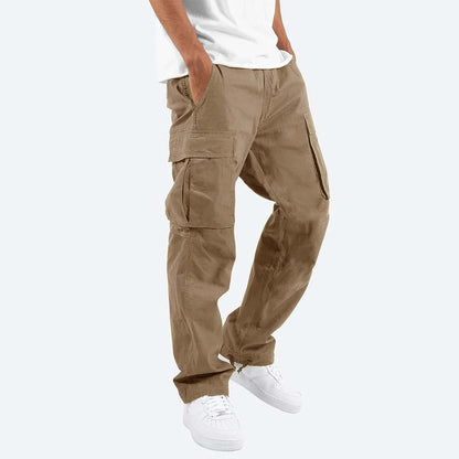 Herren Cargo Hose Weit Bein Kordelzug Mehrere Taschen