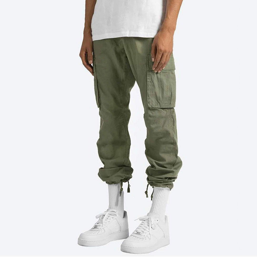 Herren Cargo Hose Weit Bein Kordelzug Mehrere Taschen