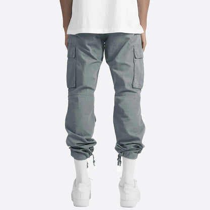 Herren Cargo Hose Weit Bein Kordelzug Mehrere Taschen
