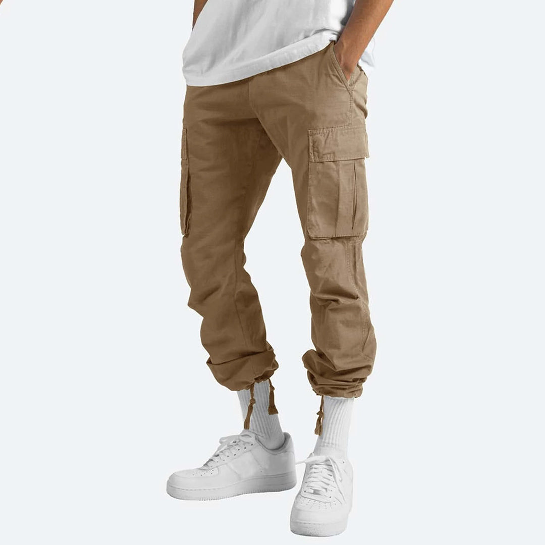 Herren Cargo Hose Weit Bein Kordelzug Mehrere Taschen