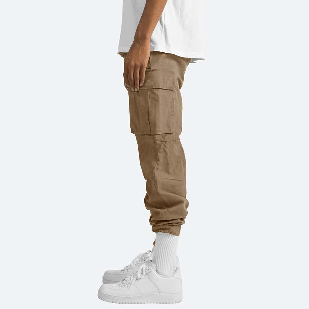 Herren Cargo Hose Weit Bein Kordelzug Mehrere Taschen