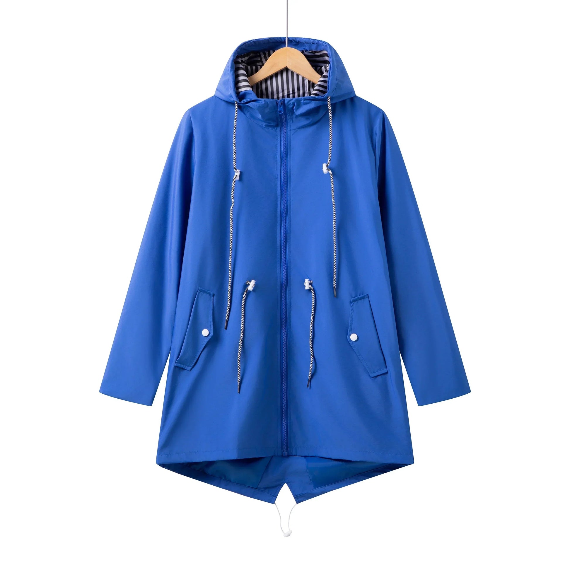 Eveloria Damen Regenjacke Wasserdicht Mit Kapuze Schwarz - Eveloria