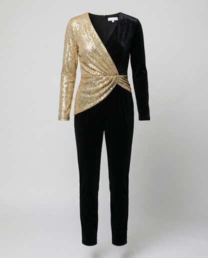Eleganter Damen Abendjumpsuit Pailletten