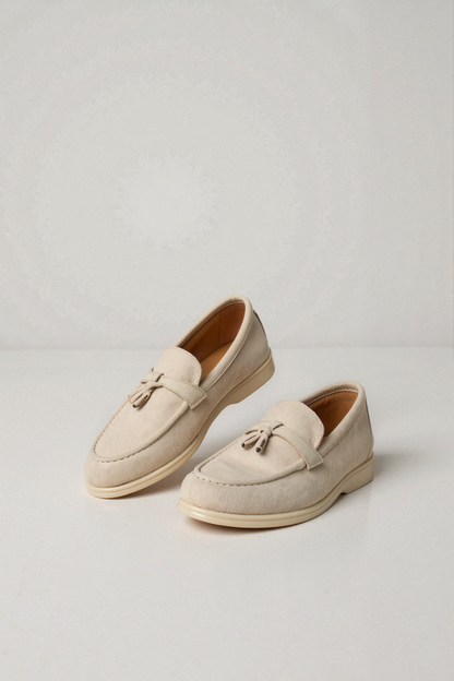 Damen Loafer Beige Quasten Elegant Komfortschuhe - Norvielle