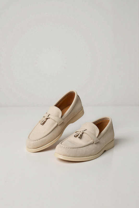 Damen Loafer Beige Quasten Elegant Komfortschuhe - Norvielle