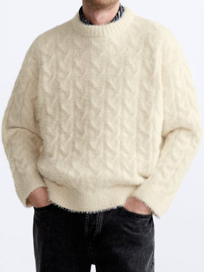 Klassischer Damen Zopfstrick Pullover Zeitlose Eleganz