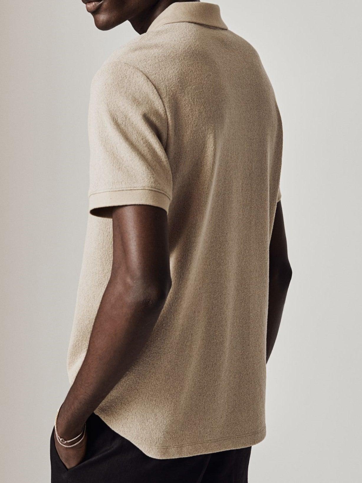 Herren Poloshirt Strick Reißverschluss Modern