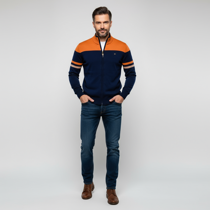 Reißverschluss-Pullover | Lässig | Gestrickt | Reißverschluss-Strickjacke | Herren-Strickjacke-Chaps Herrenmode