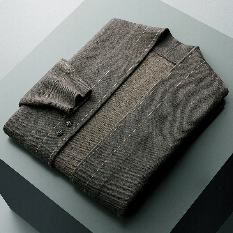 Herren Cardigan Offene Front Baumwolle Bequem Anthrazit