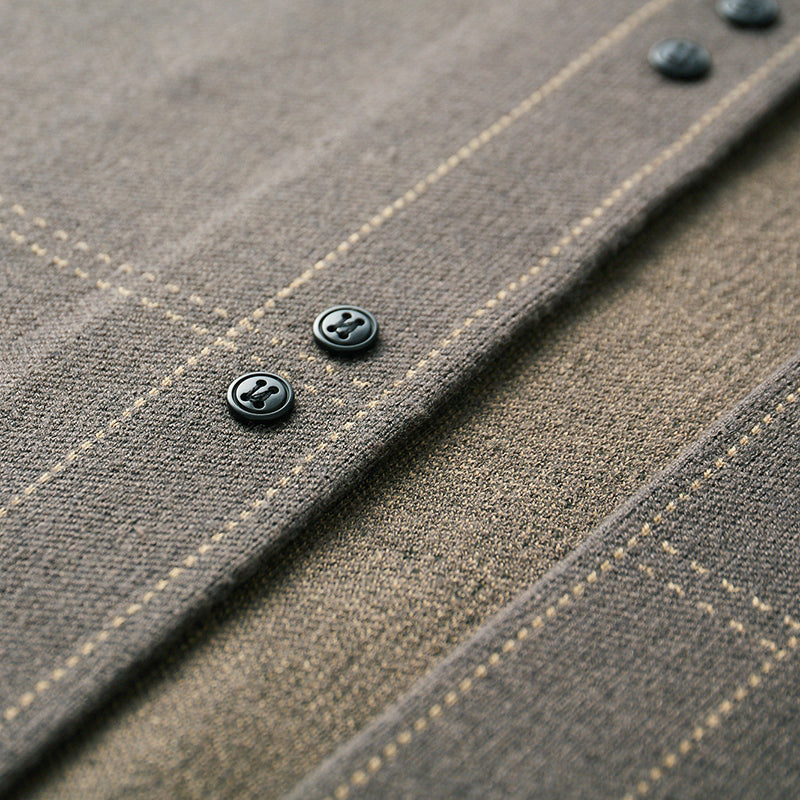 Herren Cardigan Offene Front Baumwolle Bequem Anthrazit