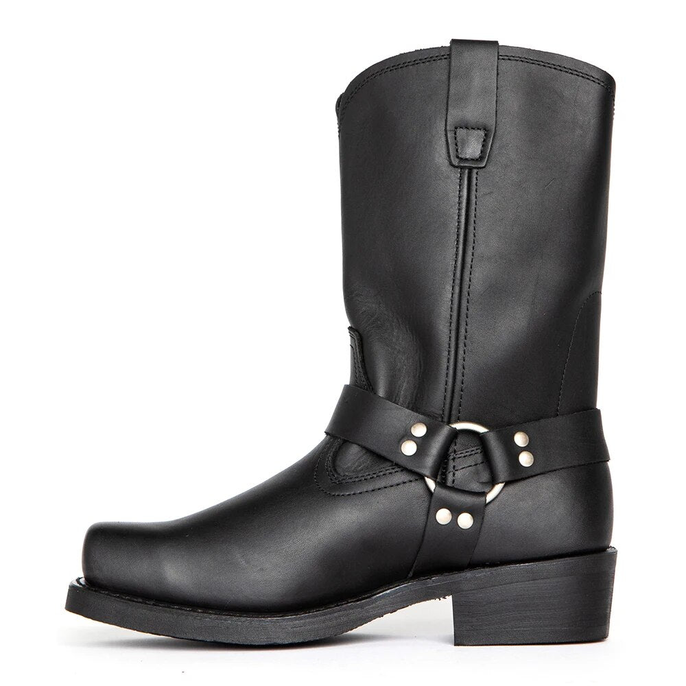 Herren Bikerstiefel Veganleder Robust