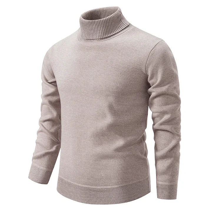 Herren Rollkragenpullover Feinstrick Beige - Eveloria