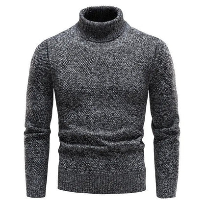 Rollkragenpullover – Gestrickter Rollkragenpullover für Männer-Grau-S-Chaps Herrenmode