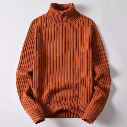 Rollkragenpullover | Rippstrick | Rollkragen | Strickpullover | Herrenpullover-Kastanienbraun-M-Chaps Herrenmode