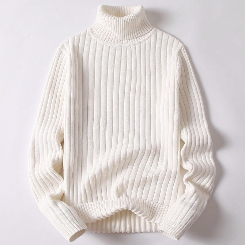 Rollkragenpullover | Rippstrick | Rollkragen | Strickpullover | Herrenpullover-Weiß-M-Chaps Herrenmode